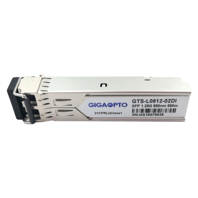 ricetrasmettitore industriale 1000BASE-SX 850nm 550m LC duplex MMF DOM Module di 1.25G SFP
