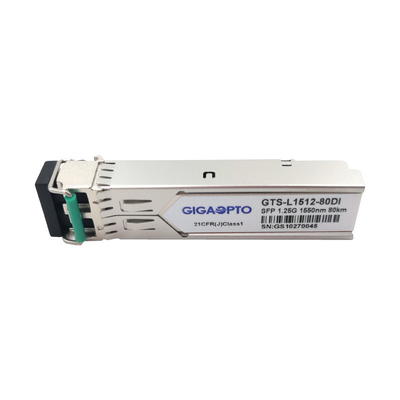 Duplex LC SMF DOM Transceiver Module di industriale di 1000BASE-ZX 1.25G SFP 1550nm 80km