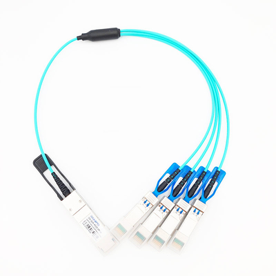 Cavo ottico attivo 100G QSFP28 di sblocco di parallelo al fan fuori AOC di 4x25G SFP28