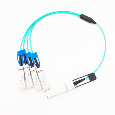 Cavo ottico attivo 100G QSFP28 di sblocco di parallelo al fan fuori AOC di 4x25G SFP28
