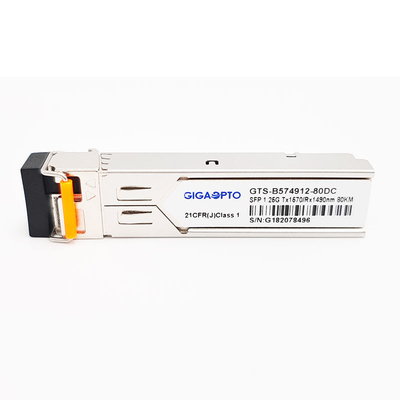 Modulo ricetrasmettitore SFP BiDi 1000BASE-BX 1.25G TX1570nm/RX1490nm 80 km LC SMF DOM