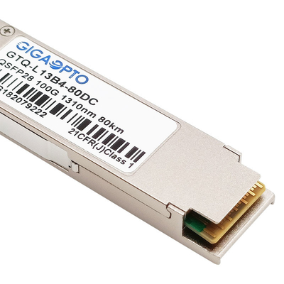 Modulo ottico del ricetrasmettitore di 100GBASE ZR4 QSFP28 80km 1310nm DOM Duplex LC SMF