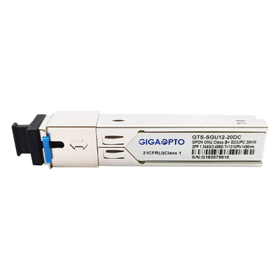 Sc UPC 20km DDM del ricetrasmettitore TX1.244G/RX2.488G 1310nm TX 1490nm RX della classe B+ GPON SFP di ONU Ontario