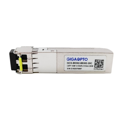 DOM ottici bidirezionali doppi del ricetrasmettitore TX1550nm RX1310nm LC 20km di SFP del compatto 100Mbps
