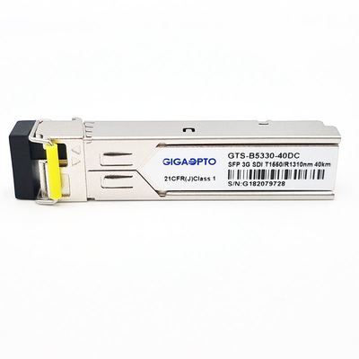 modulo di ricevitore del trasmettitore di 3Gbps MSA SMPTE SFP BiDi TX1550nm RX1310nm 40km per SD/HD/3G-SDI LC SMF DDM