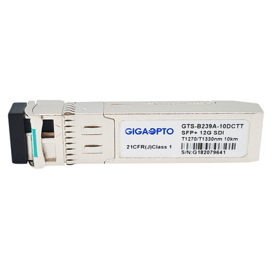 video SFP modulo di trasmettitori ottici doppio del ricetrasmettitore 1270nm TX1 1330nm TX2 di 12G SDI SFP+ BiDi