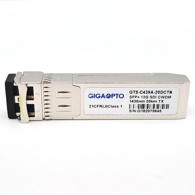 trasmettitore diagnostico ottico 20km LC di Digital del video SFP ricetrasmettitore di 12Gb/S CWDM 1270 1450nm singolo