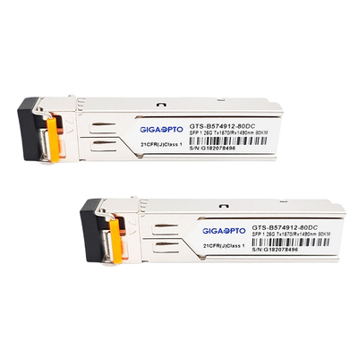 Ricetrasmettitore 80km LC della fibra di gigabit RX1490nm/di TX1570nm per SMF GLC-BX80-D